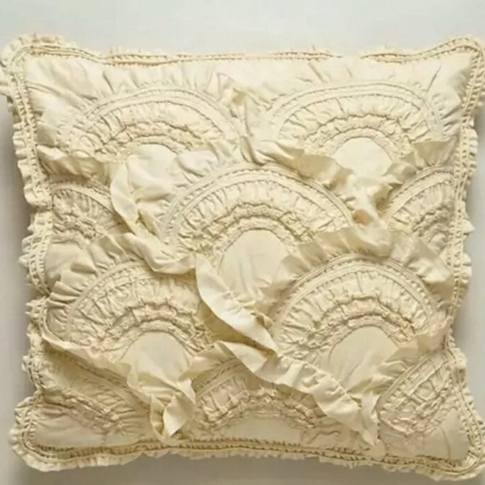 Set of THREE Anthropologie Rivulets Euro Sham pillow